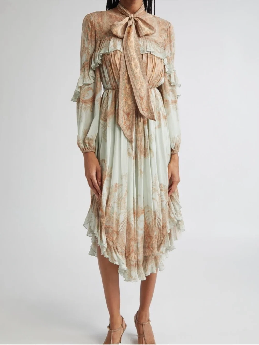 floral dress midi Carnation Tropical Floral Smocked Midi Dress